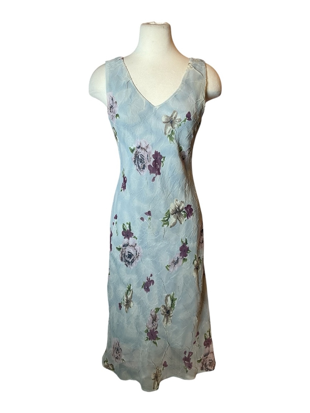 Vintage Y2K N.C.C Floral Print Sleeveless V-neck Midi Dress